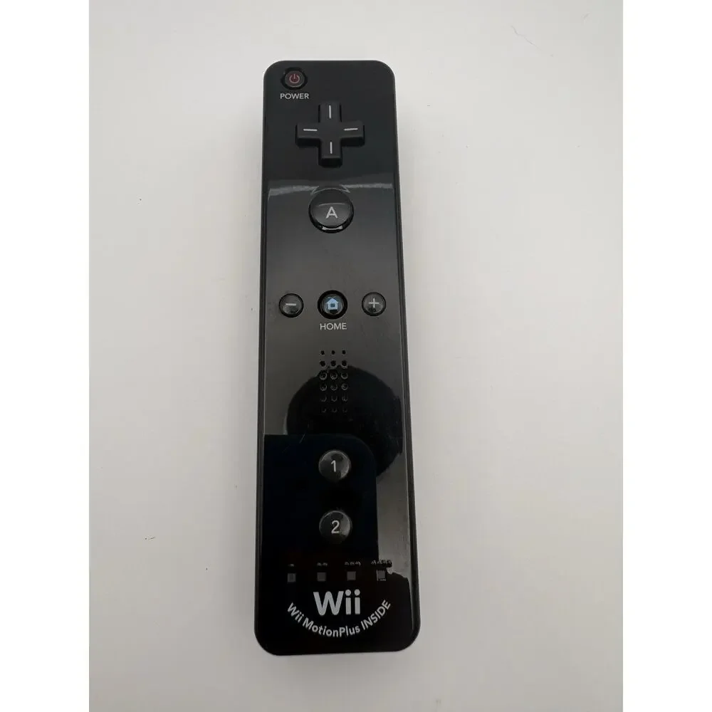 OEM Nintendo Wii Motion Plus Black Controller RVL-036 W/ Silicone Cover Tested